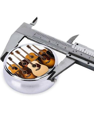 Buy Guitar Printed Mini Round Pill Box | Travel Pill Organizer | 3 Compartment Medicine Case - Buy Online on GoSupps.com