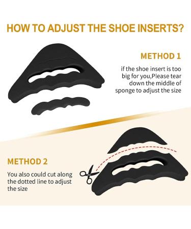 Adjustable Toe Filler Inserts 4 Pairs - Reusable Shoe Fillers for Men & Women - Black + Beige - Buy Online on GoSupps.com