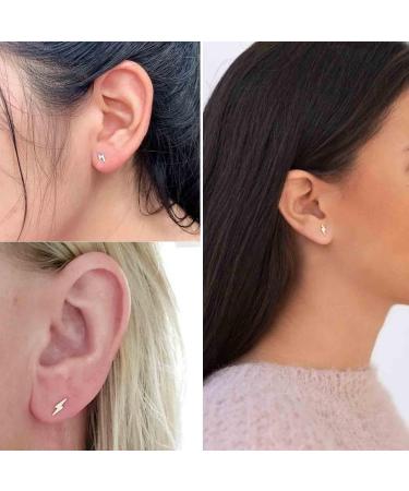 Boho Thunder Studs Earrings - Silver Lightning Bolt Jewelry for Women & Girls | Cute Friendship Gift - Buy Online on GoSupps.com
