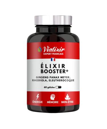 Panax Korean Red Ginseng | Extra Strong 6000mg/day 60 Capsules | Energy, Vigor, Blood Circulation Concentration | Ginseng (10:1 Ratio) + Eleutherococcus + Rhodiola | French Quality