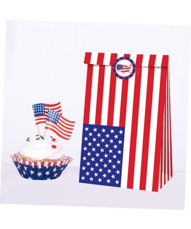 ifundom 12pcs Independence Day Paper Bag Independence Day Candy Bags Treat Bag Candy Packaging Bags Seal Gift Pouches 4th of July Candy Bags Gift Tag Sticker Memorial Shopping Bag Wedding - Buy Online on GoSupps.com