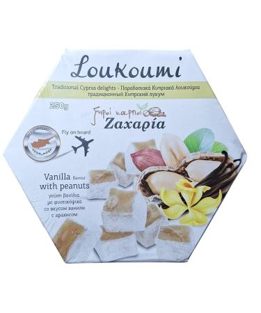 Loukoumi Delight Zacharie Traditional Turkish Cypriot Sweet 250g – 1 Vanilla Peanut Flavor 1651