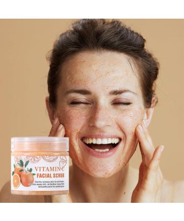 Vitamin C Facial Scrub 100g - Face Scrub Exfoliator for Women & Men Deeply Cleanses and Exfoliates Removes Dirt and Impurities Smooths Skin - Buy Online on GoSupps.com