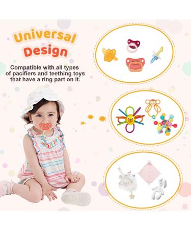 Symbolife Colorful Star Pacifier Clip Holder Leash - Unisex Baby Shower & Birthday Gift - Buy Online on GoSupps.com