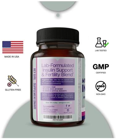 Zanapure Myo D-Chiro Inositol Supplement - PCOS Support & Hormonal Balance - 120 Vegan Soft Capsules - Buy Online on GoSupps.com
