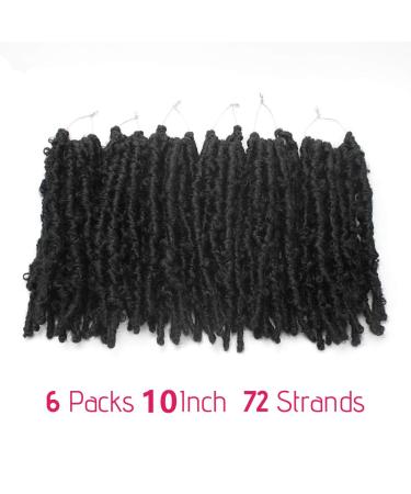 Niseyo 10 Inch Soft Butterfly Locs - 6 Packs Handmade Pre-Looped Faux Locs Crochet Braids (1B) - Buy Online on GoSupps.com