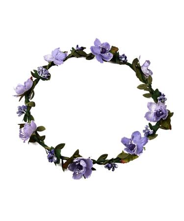 Butterms Women Girls Flower Headband Hairband Headband Crown Boho Blumenhaar Decoration For Garland Wedding Festival Party Travel (purple)