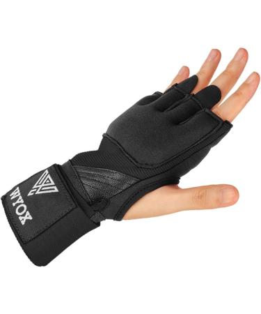 WYOX Gel Quick Hand Wraps for Boxing MMA Kickboxing - Padded Knuckle with Wrist Wrap Protection - Black S-M - Buy Online on GoSupps.com