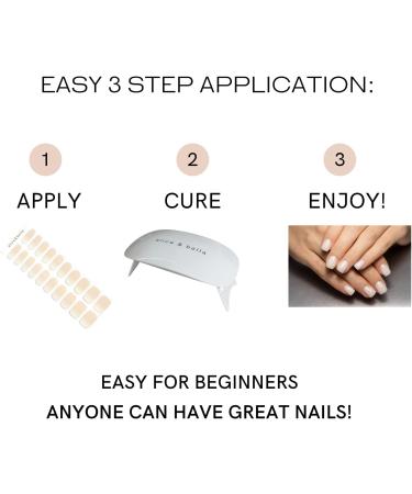 Alice & Bella Semi-Cured Gel Nail Wraps Set - Clear Nail Strengthening Gel Coat - Trendy Nude Manicure - Complete Kit with Prep Pads, Nail File & Cuticle Stick - Buy Online on GoSupps.com