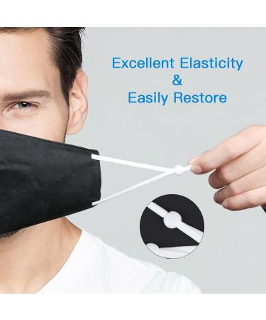 AMLY 120 Pcs Elastic String Bands with Cord Lock for Mask DIY Sewing (Black-White-Red-Yellow-Green-Blue) - Buy Online on GoSupps.com