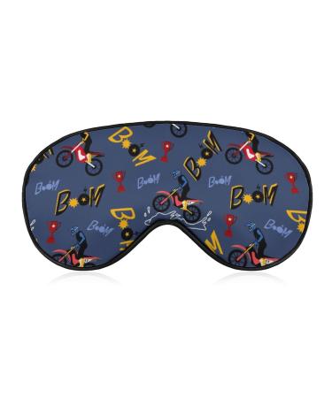 LynaRei Cute Dirt Bike Sleep Mask Blindfold Adjustable Super-Smooth Soft Eye Mask Cover for Men Women Travel and Nap Style-3