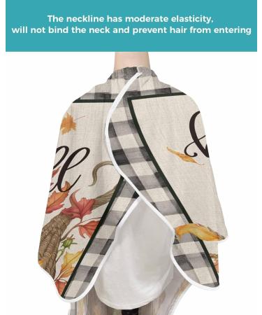 Harvest Pumpkin Squirrel Barber Cape - Adjustable Hair Cutting Cape for All Ages | Thanksgiving & Fall Design | 55x63 Inch Black Buffalo Plaid - Buy Online on GoSupps.com