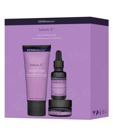 DERMAdoctor 20% Vitamin C Face Serum 0.5 fl oz Cleanser 2.37 fl oz with Caffeine Eye Cream Vitamin E & Ferulic Acid | Kakadu C Anti Aging, Hydrating & Discoloration Correcting Serum Kakadu C Bubdle Pack - Buy Online on GoSupps.com