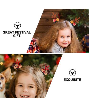 Lurrose Christmas Antler Hair Clips - 2 Pairs Reindeer Hair Accessories for Party & Cosplay | International Shipping Available - Buy Online on GoSupps.com