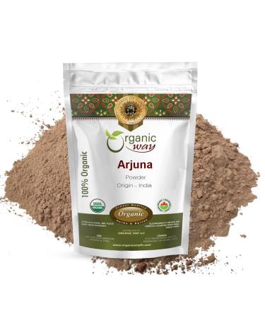 Organic Way Arjuna Bark Powder (Terminalia arjuna) - Organic & Kosher Certified | Raw Vegan Non GMO & Gluten Free | USDA Certified | Origin - India (1/2LBS / 8Oz) 8 Ounce (Pack of 1)