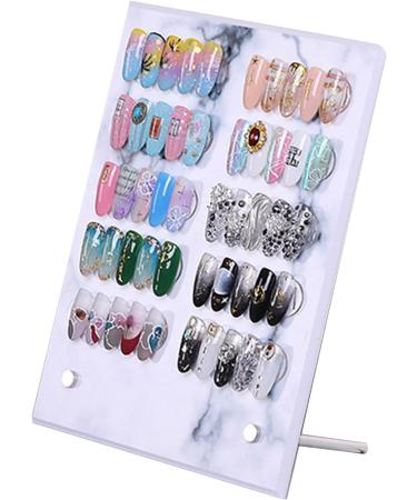 Ruiqas Nail Art Showing Prional Salon Magnetic Marble Nail Art Display False Nail Tips Sample Display Practice 2 acrylic false tip display stand rack magnetic marble nail art display acrylic nail - Buy Online on GoSupps.com