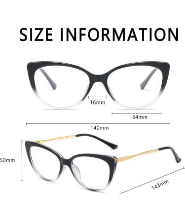 Vintage Cat Eye Blue Light Filter Glasses for Women - Metal Frame Gradient Black Anti-Glare Stylish Eyewear - Buy Online on GoSupps.com
