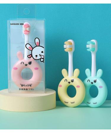 1-2-3 Years Children Toothbrush | Kids Toothbrush | Soft Bristles Round Handle BPA Free | 1-3 Years Old Toodler Toothbrush Cute Baby Toothbrush Teethers Brush Silicone Infant Toothbrush (Yellow)