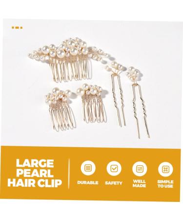 FRCOLOR Pearl Hair Comb 1 Set Bride Wedding Hairpin Hair Fork Zinc Alloy European Style Pearl Comb Clip - Buy Online on GoSupps.com