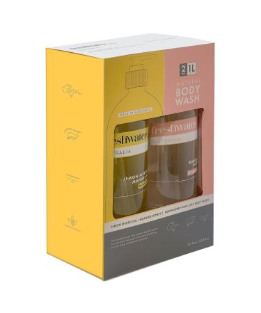 Naturally Derived Shower Gel Body Wash - Paraben & Phthalate Free - Lemon Myrtle Manuka Honey Rosewater & Pink Clay - Moisturizing 67.6 fl oz 2PK - Ideal for Women - Buy Online on GoSupps.com