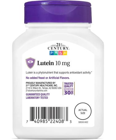 21st Century Lutein 10 mg Tablets 60 Count (Pack of 2) - Buy Online on GoSupps.com