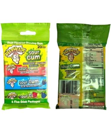 War-heads Sour Gum Fruit Flavored Chewing Gum Bubble Gum Candy Snacks Blue Raspberry Watermelon and Green Apple (Pack of 02) - Buy Online on GoSupps.com