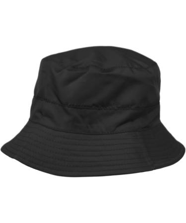 Adjustable Waterproof Nylon Bucket Rain Hat - Easy to Fold | CL3056 Black - Buy Online on GoSupps.com