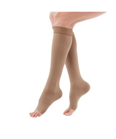 duomed Advantage 30-40 mmHg Calf High Open Toe X-Large Almond