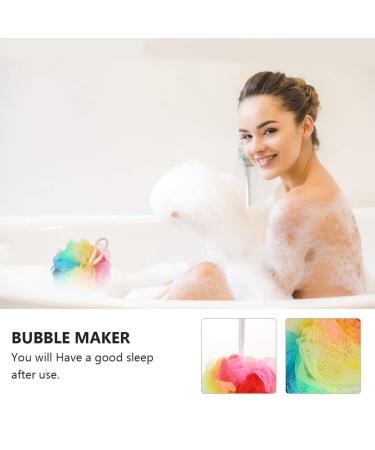 Lurrose 6pcs Exfoliating Loofah Bath Sponge Set | Mesh Pouf Body Scrubber Balls | Bath Bubble Making Accessories for Men and Women | Random Color Spa Loofah - Buy Online on GoSupps.com
