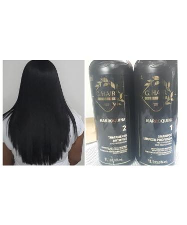 G.Hair Marroquina Brazilian Keratin Treatment 2L | Progressive Brush for Smoothing & Straightening | Volume Reducer | 100% Straight Hair | Free Gifts $30 Value - Buy Online on GoSupps.com