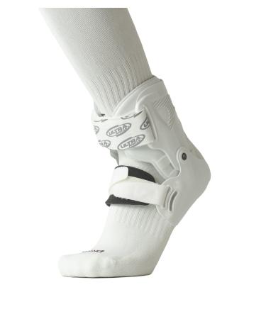 Ultra Ankle Brace for Injury PREVENTION & RECOVERY, Custom Form-Fit, Maximum Support with 100% MOBILITY Small/Medium White