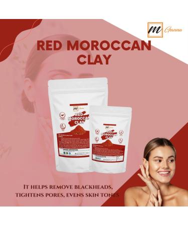 MGanna 100% Natural Moroccan Red Clay Powder | Anti-Aging & Skin Tightening | Hair Masks Peelings Creams & Soap | 0.5 lbs / 227 g - Buy Online on GoSupps.com