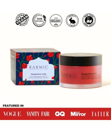 Karmic Skin Anti Ageing Night Face Cream | Wrinkle Dark Spot & Hyperpigmentation Facial Moisturiser | Vitamin C & E Natural Retinol | For Women & Men | Hydrating Anti Aging Sleepytime Gelly - Buy Online on GoSupps.com