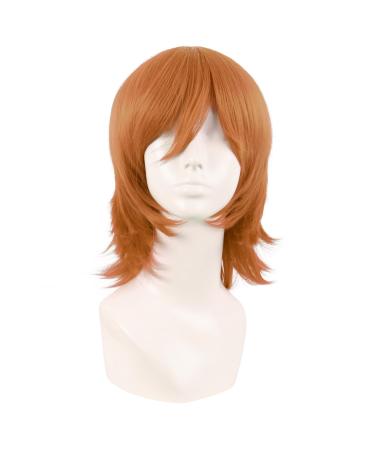 MapofBeauty 14 inch/35 cm Short Cosplay Anime Wig With Bangs Wolf Tail Synthetic Hair Fibers for Party Wig (Golden Orange) - Buy Online on GoSupps.com