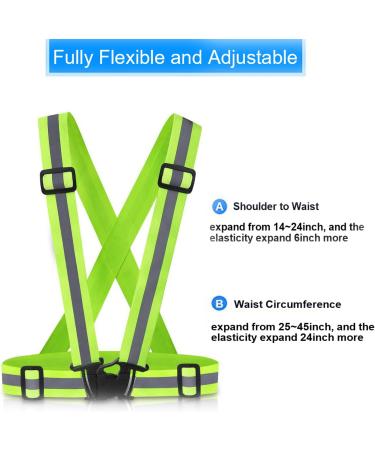 Sawnzc 2Pack High Visible Reflective Running Vest Set for Safety | Adjustable Gear for Night Outdoor Running, Cycling, Motorcycle, Dog Walk, Jogging - Green-Orange - Buy Online on GoSupps.com