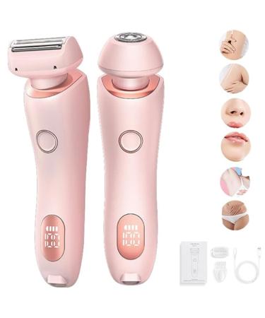 SilkGlide Pro - 2024 Best Silk Glide Razor Silk Glide Epilator Painless Hair Removal at Home Pubic Hair Trimmer Women 2 in 1 Electric Shaver Razors for Women (Pink)