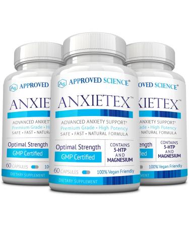 Approved Science Anxietex - Naturally Boost Mood - Promote Relaxation and Calm The Mind - L-Theanine and Magnesium - 120 Capsules - Vegan Friendly - 3 Month Supply