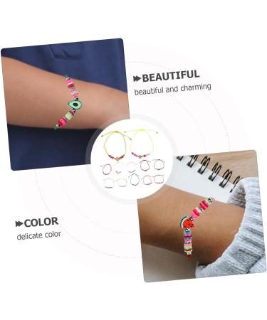 WOONEKY 12pcs Dragon Fruit Bracelet Beaded Stretch Bracelets Charms Bracelet Bohemian Bracelets Multi-layer Stackable Bracelets Women Wrist Jewelry Polymer Clay Friendship Elastic Child - Buy Online on GoSupps.com
