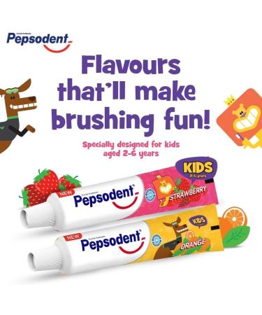 Pepsudent Kids Toothpaste Strawberry Flavor Cavity & Enamel Protection 45G Pack of 4 - Buy Online on GoSupps.com
