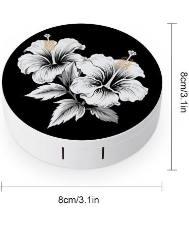 Hibiscus Flowers Contact Lens Case with Mirror - Cute Portable Travel Kit for Eye Care - Buy Online on GoSupps.com