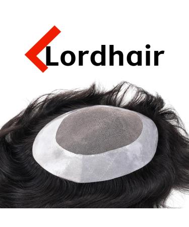 Lordhair Men's Toupet - Natural Breathable Hair Replacement System PU-Echo Wigs for Men Off Black 1B# 100% Density Basic Size 13x18cm - Buy Online on GoSupps.com
