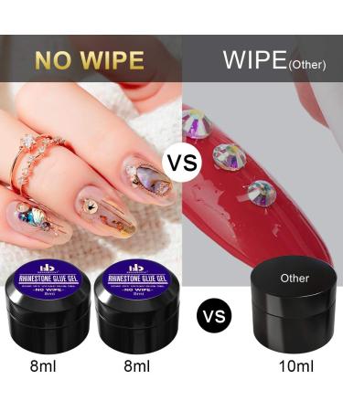 8ml Nail Art Rhinestone Glue Kit for Gem Stones and Nail Rhinestones - LED Light Cure Needed - Clear Adhesive Resin Gel Polish with Tools - 15ml UV Glue - No Wipe Formula - Buy Online on GoSupps.com