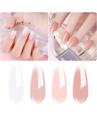 Vishine 4Pcs Jelly Nude Pink Milky White Rose Gel Nail Polish Set Sheer Clear Crystal Translucent French Manicure Gel Nail Polish Kit 8ml White Red - Buy Online on GoSupps.com