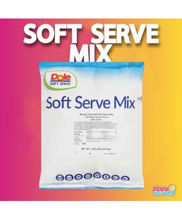 ZippySweets - Soft Serve Ice Cream Machine Mix Mango Flavour Soft Serve Mix 4.5 Pound Bag Comes with 4 Colour Changing Spoons Ideal for Any Ice Cream Machine - Buy Online on GoSupps.com