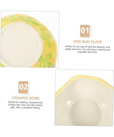 Zerodeko Ceramic Tray Tall Dessert Woman Pioneer for Household Home Microwave Bowl Plate Dish Kitchen Container Salad 14X14CM Assorted Color2 - Buy Online on GoSupps.com