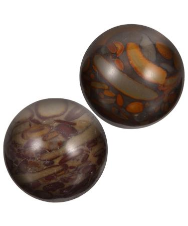 Ipetboom Hand massager 2 pieces Chinese health balls baoding balls hand massage balls metal meditation balls yin yang pattern for hand exercises hand therapy stress relief green