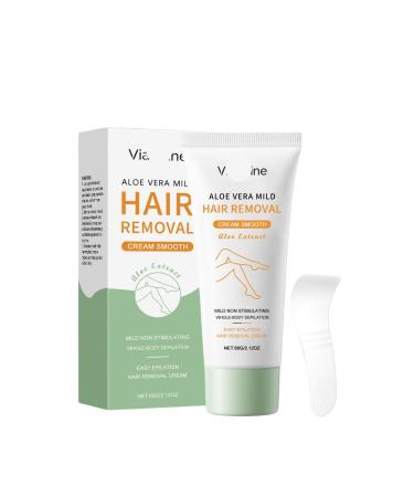 Cr me D pilatoire Hydratante L'aloe Vera: pilation Douce For Tout Le Corps Retarde La Pousse Des Poils Maintient La Peau Lisse Et Hydrat e.(2PCS)