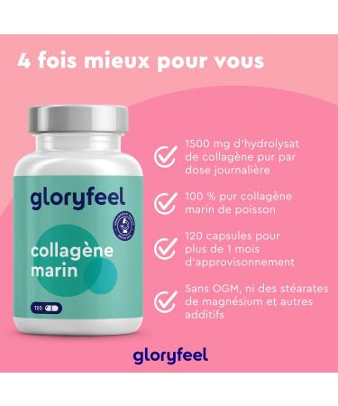 Pure Marine Collagen (Type 1) 1500mg High Dosed 120 Collagen Hydrolyzate Capsules 100% Natural Collagen Easily Absorbed No Flavors and Additives - Buy Online on GoSupps.com