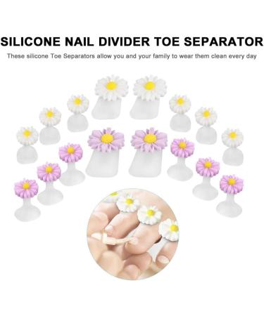 FRCOLOR Silicone Flower Toe Separator Spacer - 2 Boxes, Reusable Toenail Stretchers for Men and Women - Buy Online on GoSupps.com