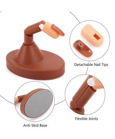 Flexible Nail Practice Fingers for Acrylic Nails - 3 PCS Set with Base Stand and 100 Refill Nail Tips - Buy Online on GoSupps.com